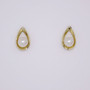 9ct gold open pear shaped earrings with pearl