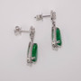 18ct white gold pear cut emerald and diamond drop earrings ER11359 - side