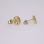 9ct Gold Rose Pattern Earrings ER11441 - side