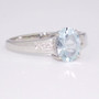 9ct white gold aquamarine and diamond ring side