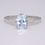 9ct white gold aquamarine and diamond ring