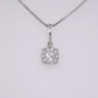 9ct white gold cz cluster pendant on 9ct white gold 18" box chain PE5059