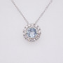 18ct white gold aquamarine and diamond pendant PE5011