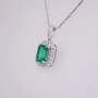 18ct white gold emerald and diamond pendant PE5107 - side