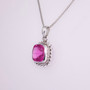 9ct white gold pink tourmaline pendant PE4073 - side