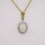 9ct gold opal and diamond cluster pendant PE3223