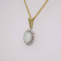 9ct gold opal and diamond cluster pendant PE3223 - side
