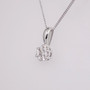 9ct white gold diamond cluster pendant side
