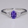 18ct white gold tanzanite and diamond ring