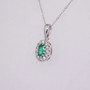 18ct white gold emerald and diamond pendant PE5125 - side