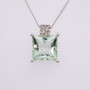 9ct white gold prasiolite and diamond pendant PE4478