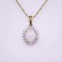 18ct yellow gold opal and diamond cluster pendant PE4739