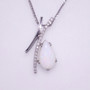 18ct white gold opal and diamond pendant PE4232