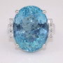 18ct white gold aquamarine and diamond ring GR4069