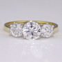 18ct yellow gold and platinum diamond trilogy ring GR3368