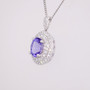 18ct white gold tanzanite and diamond pendante PE5286 - side