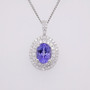 18ct white gold tanzanite and diamond pendante PE5286