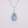 18ct white gold aquamarine and diamond pendant PE5203