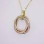 9ct yellow, white and rose gold cubic zirconia necklace PE5204 - side