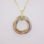 9ct yellow, white and rose gold cubic zirconia necklace PE5204