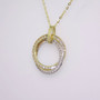 9ct white and yellow gold CZ necklace PE5177 - side