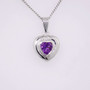 18ct white gold amethyst and diamond pendant PE3626