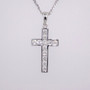 9ct white gold channel-set diamond cross pendant PE4700