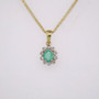 9ct gold emerald and diamond pendant PE4442