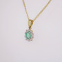 9ct gold emerald and diamond pendant PE4442 - side