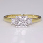 18ct gold princess cut diamond cluster ring GR5990