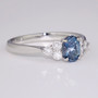 Platinum aquamarine and diamond ring GR5858 side