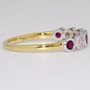 18ct gold ruby and diamond ring side