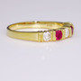 18ct yellow gold ruby and diamond ring ET546 side
