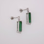 Green tourmaline and diamond drop earrings ER10936 side