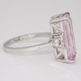 18ct white gold kunzite and diamond ring side