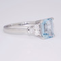 Platinum aquamarine and diamond ring GR6000 side