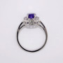 18ct white gold tanzanite and diamond cluster ring GR3316 top