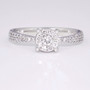 9ct white gold diamond cluster ring with diamond-set shoulders GR3945