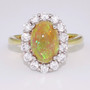 18ct gold opal and diamond cluster ring GR3854