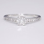 9ct white gold diamond solitaire ring with diamond-set shoulders GR3952