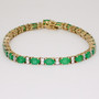 9ct gold emerald and diamond bracelet