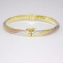 9ct yellow, rose and white gold twisted bangle BA981 clasp