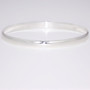 Silver D-shaped oval bangle SBAN17