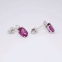 9ct white gold raspberry garnet and diamond earrings side