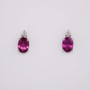 9ct white gold raspberry garnet and diamond earrings