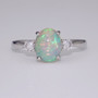 18ct white gold opal and diamond ring GR4170