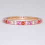 9ct rose gold pink and orange sapphire and diamond ring