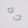 9ct white gold baguette cut and round brilliant cut diamond hoop earrings top