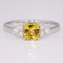 18ct white gold yellow sapphire and diamond ring