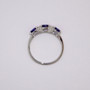 Platinum sapphire and diamond ring top